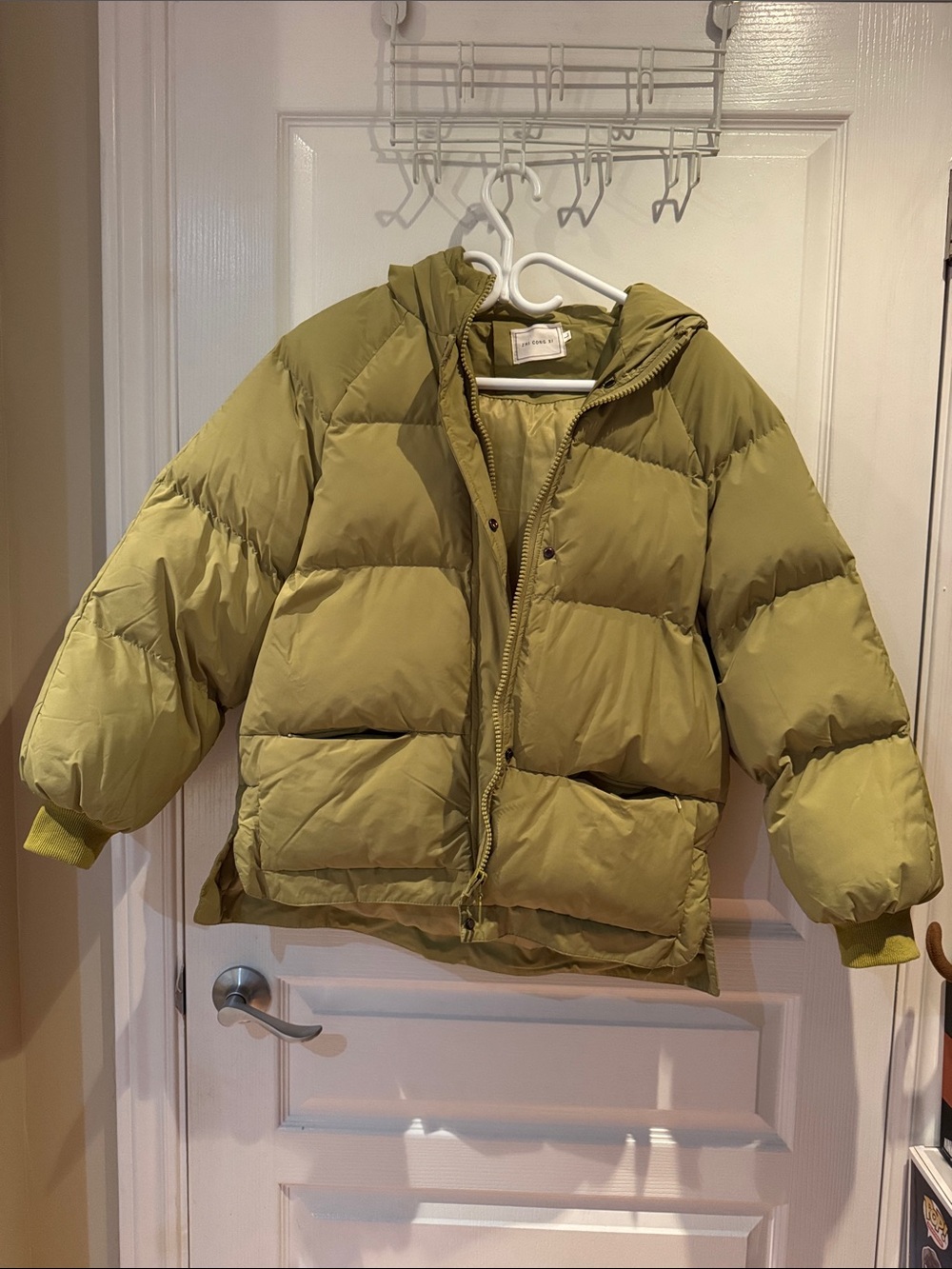 Women’s Olive Green Puffer Jacket with Hood